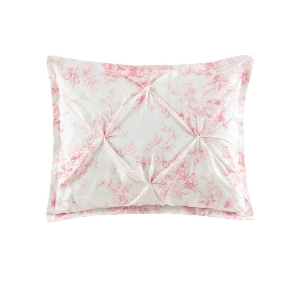 Elegant Pink Floral Pillow Sham